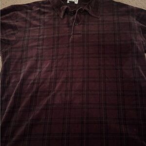 Alfani Men's Dark Plaid Polo Shirt